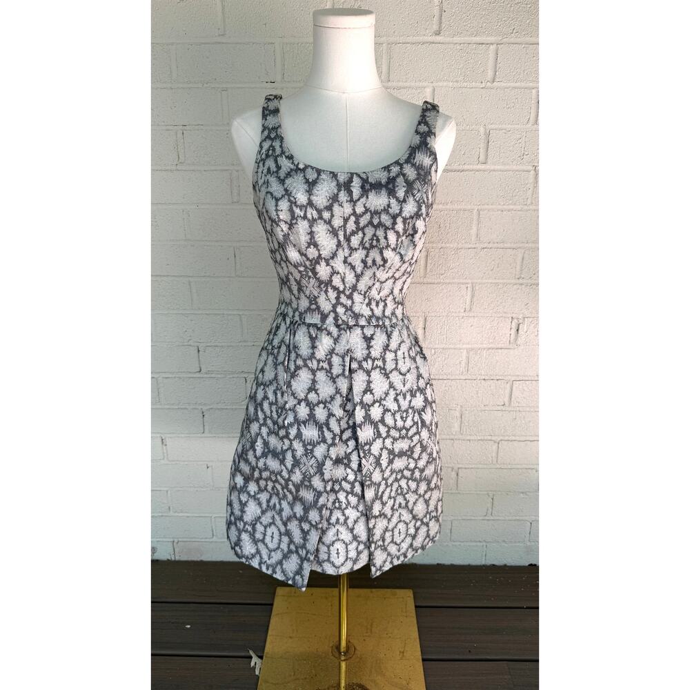 Kirribilla Brocade Fit & Flare Dress Silver Pink Metallic Faux Wrap Mini 4
